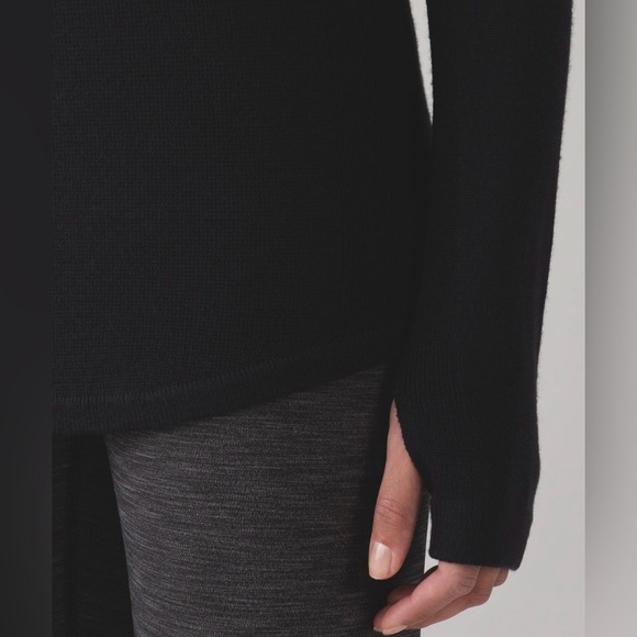 Lululemon sit in lotus merino wool sweater black womens size 6 - Picture 6 of 7